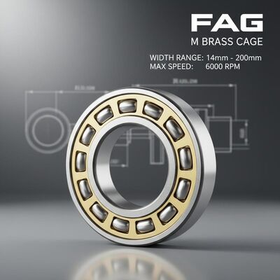 Roulement à rouleaux sphériques FAG avec cage en laiton M pour applications lourdes, offrant une plage de largeur de 14 mm à 200 mm et une vitesse allant jusqu'à 6000 tr/min
